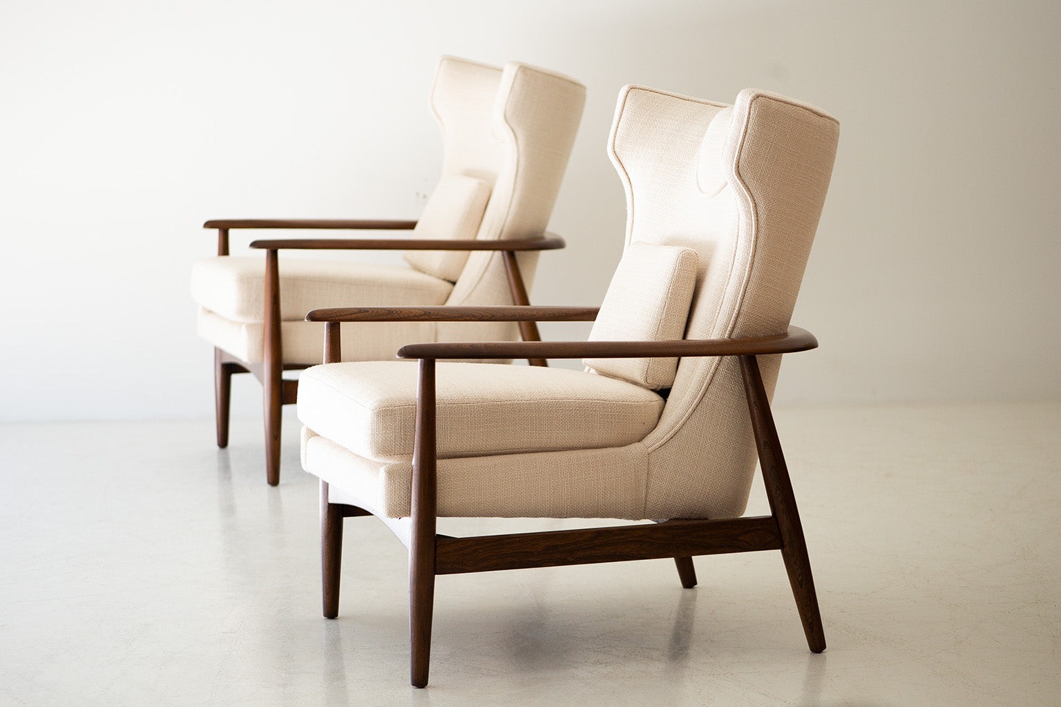 Lawrence Peabody Wingback Lounge Chairs for Richardson Nemschoff