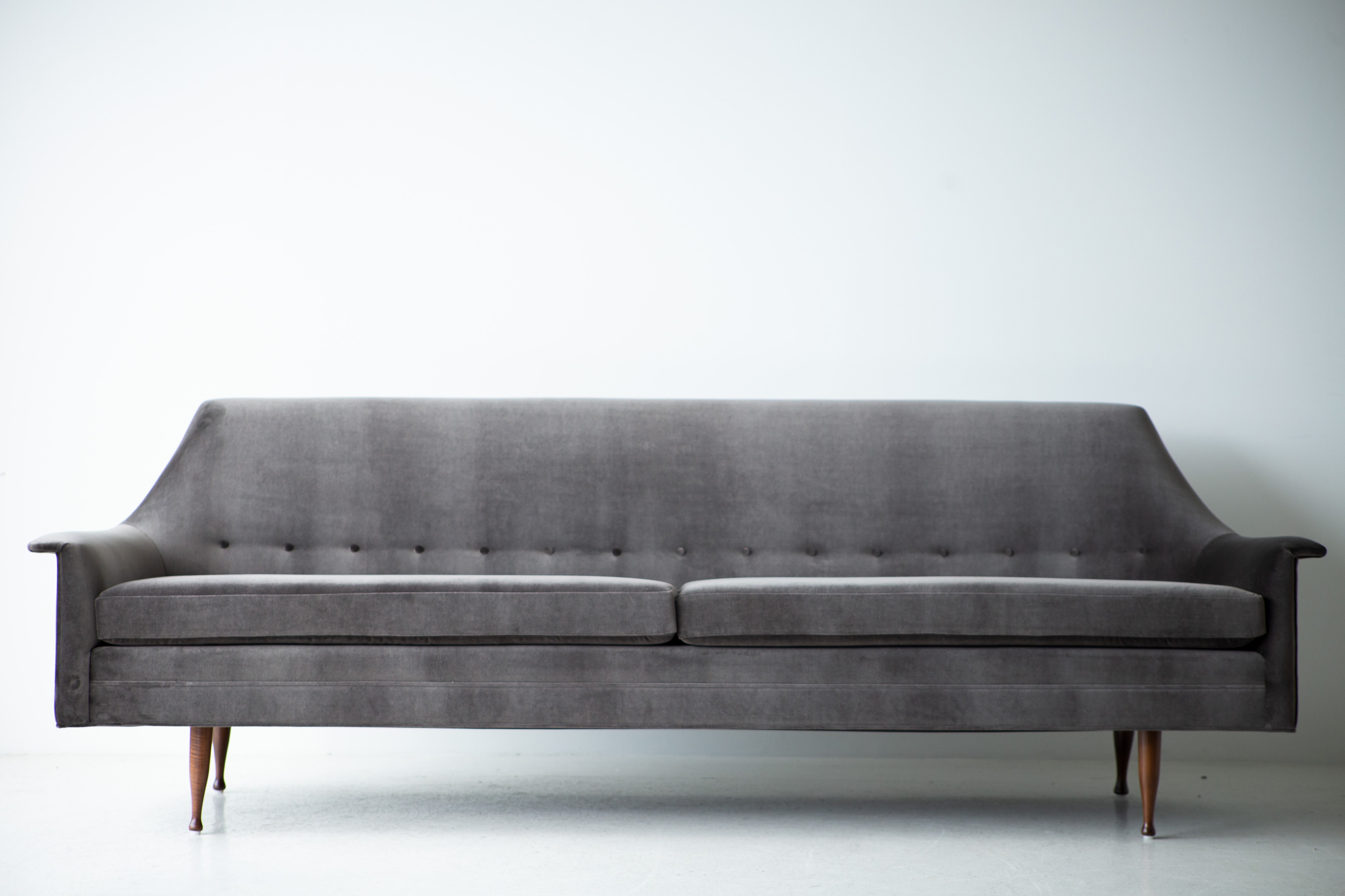 Mid-Century Modern Velvet Sofa for Selig