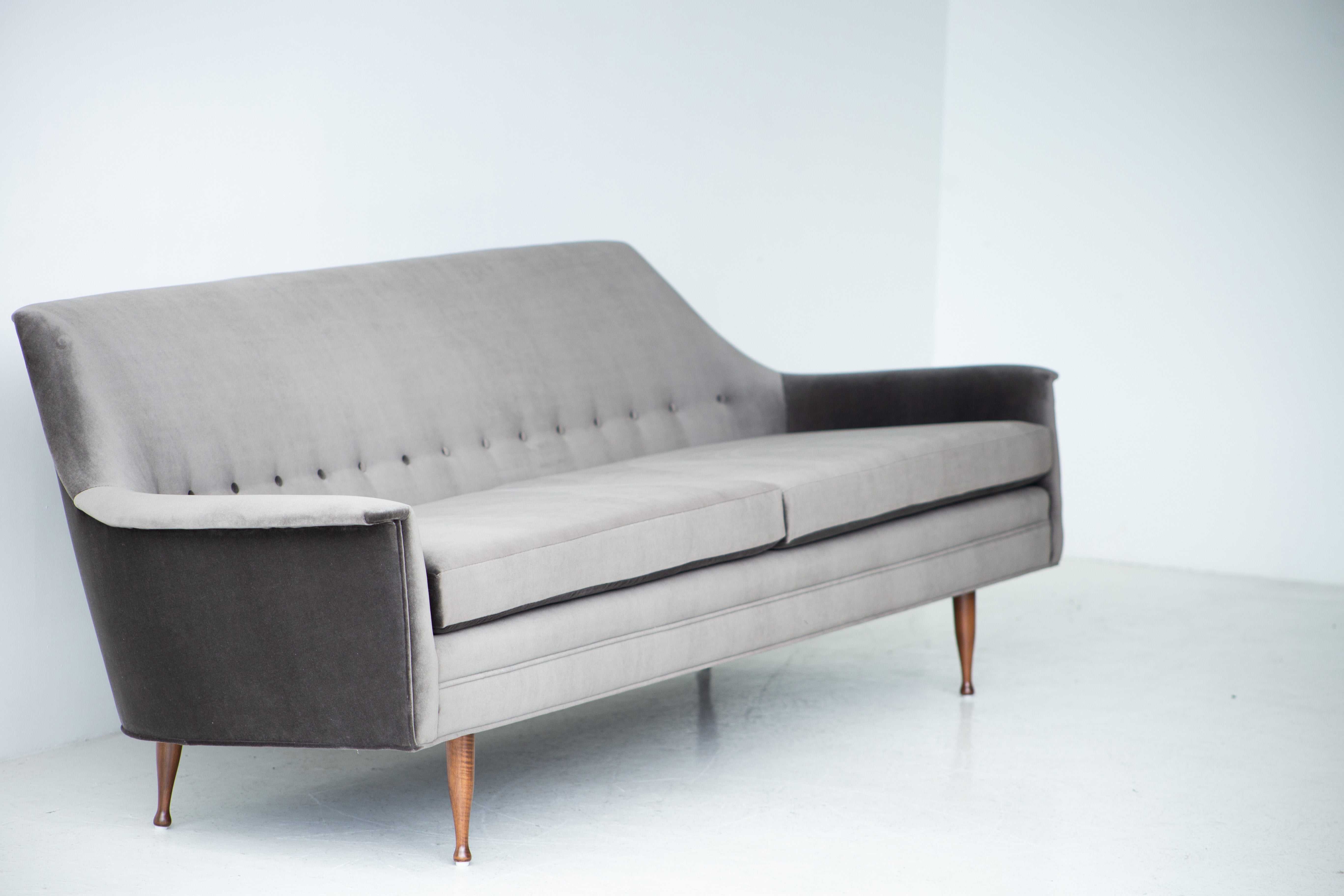 Mid-Century Modern Velvet Sofa for Selig