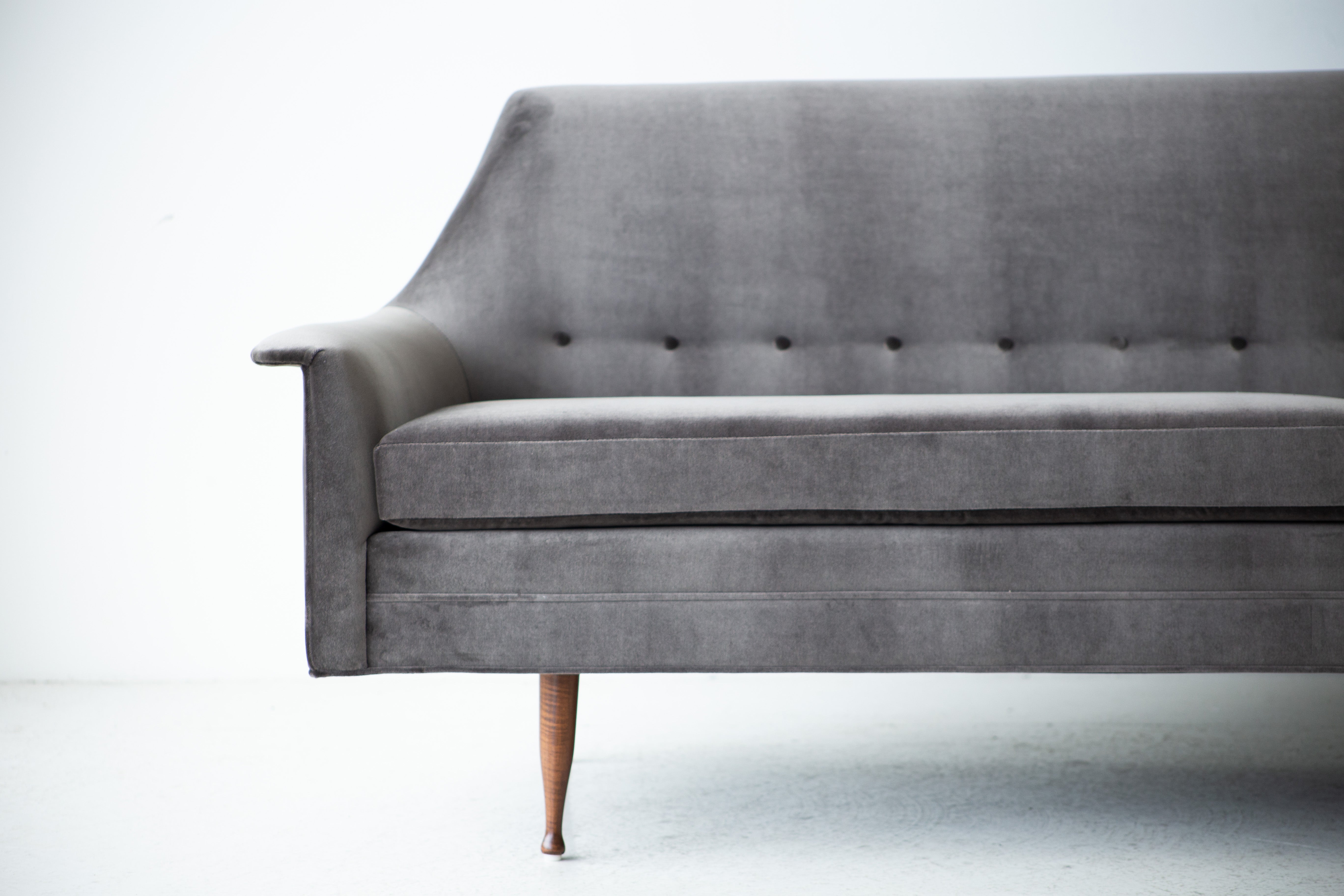 Mid-Century Modern Velvet Sofa for Selig