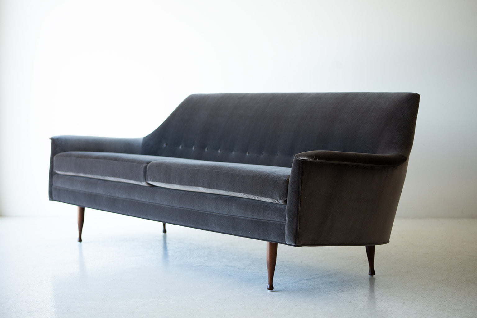 Mid-Century Modern Velvet Sofa for Selig