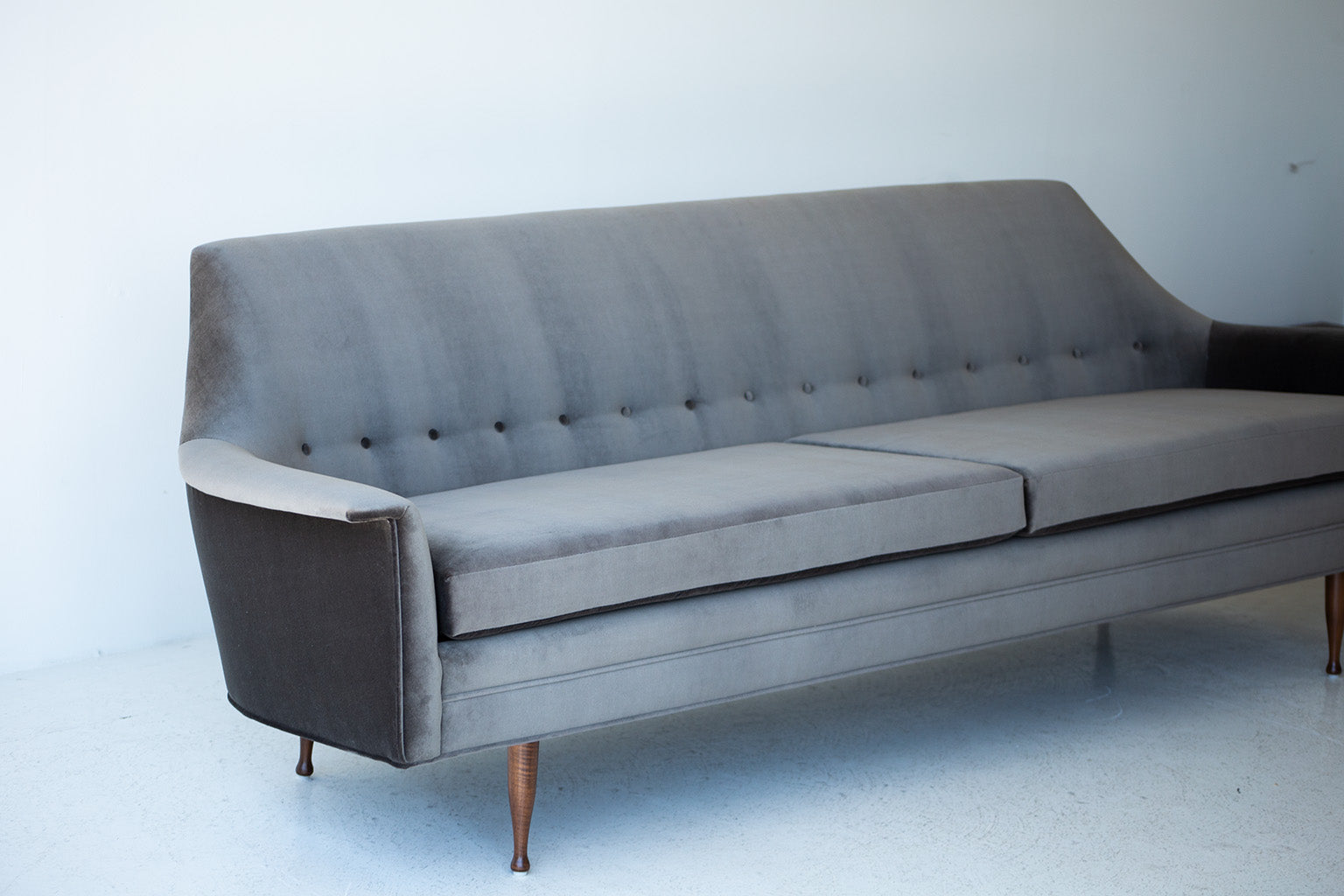 Mid-Century Modern Velvet Sofa for Selig