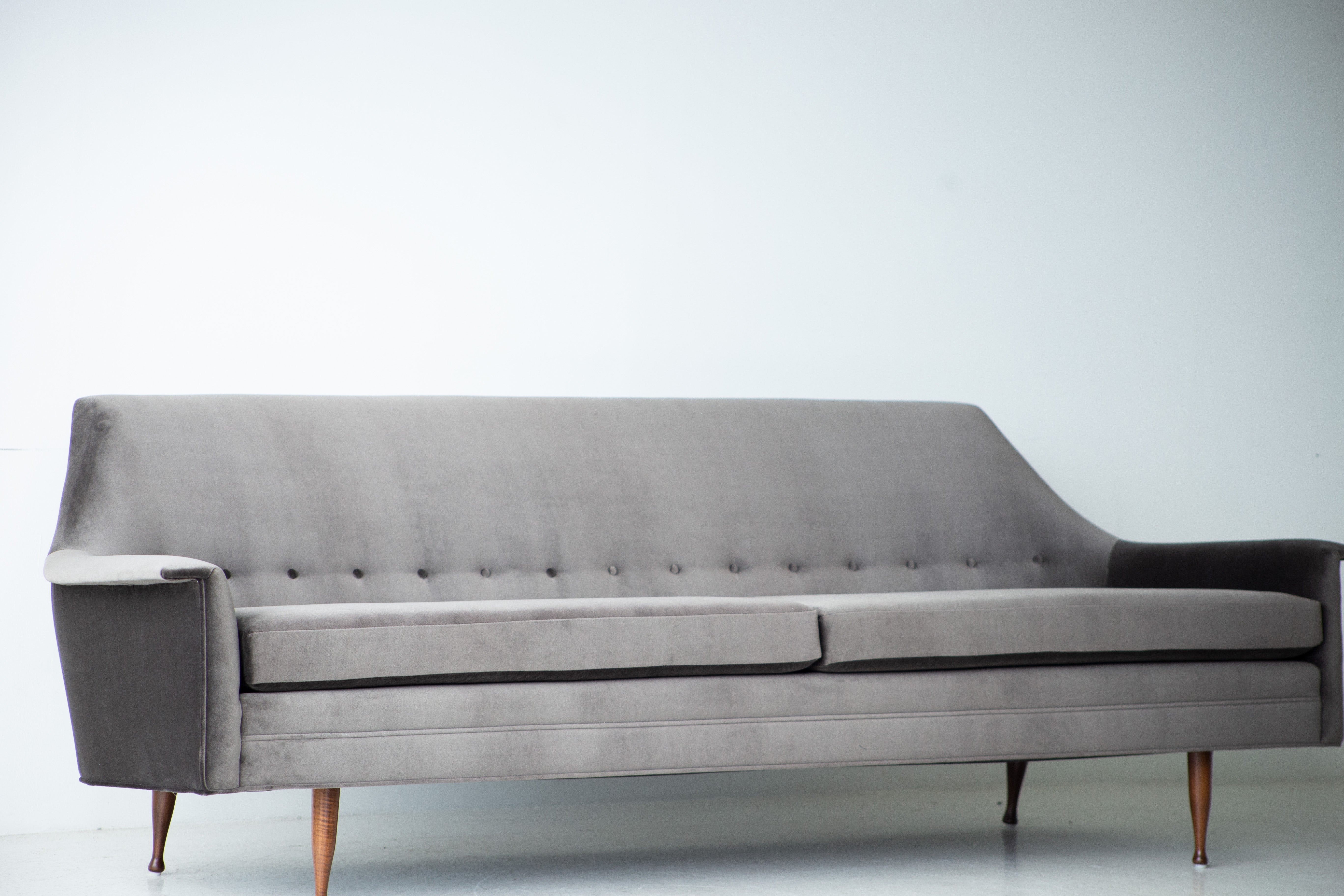 Mid-Century Modern Velvet Sofa for Selig