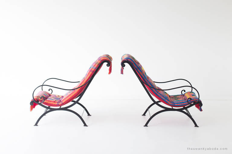 Mid-Century Wrought Iron Lounge Chairs - 01191609