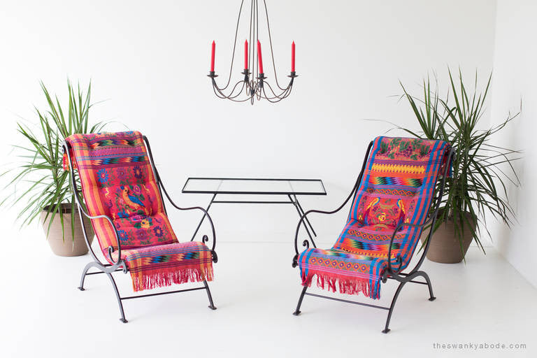 Mid-Century Wrought Iron Lounge Chairs - 01191609