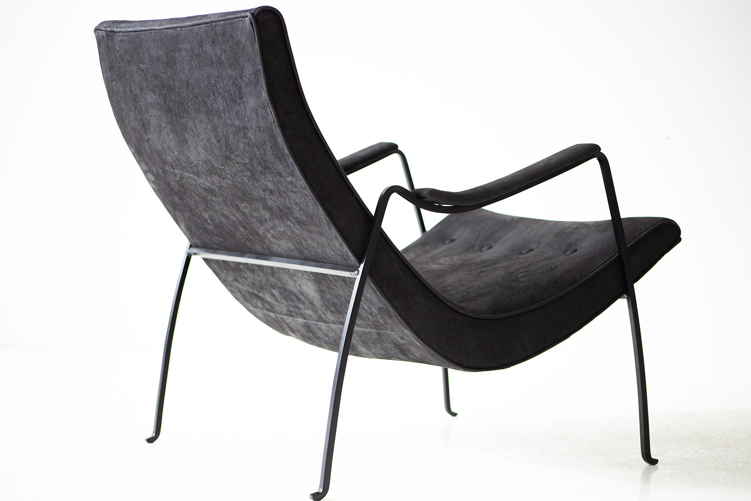 Milo Baughman Iron and Leather Lounge Chair for Thayer Coggin