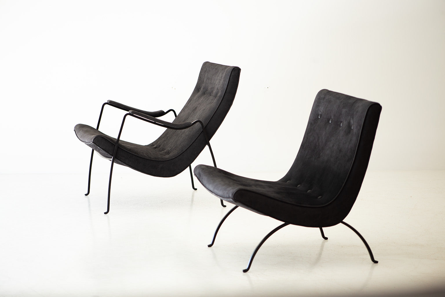 Milo Baughman Iron and Leather Lounge Chair for Thayer Coggin