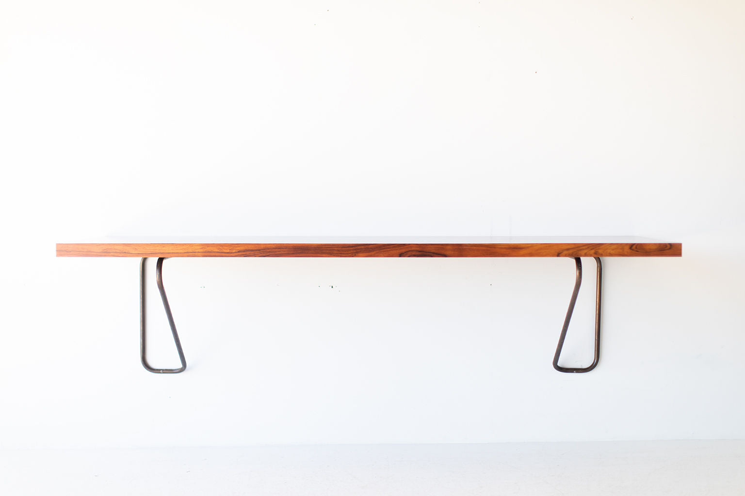 Milo Baughman Rosewood and Brass Floating Desk for Thayer Coggin