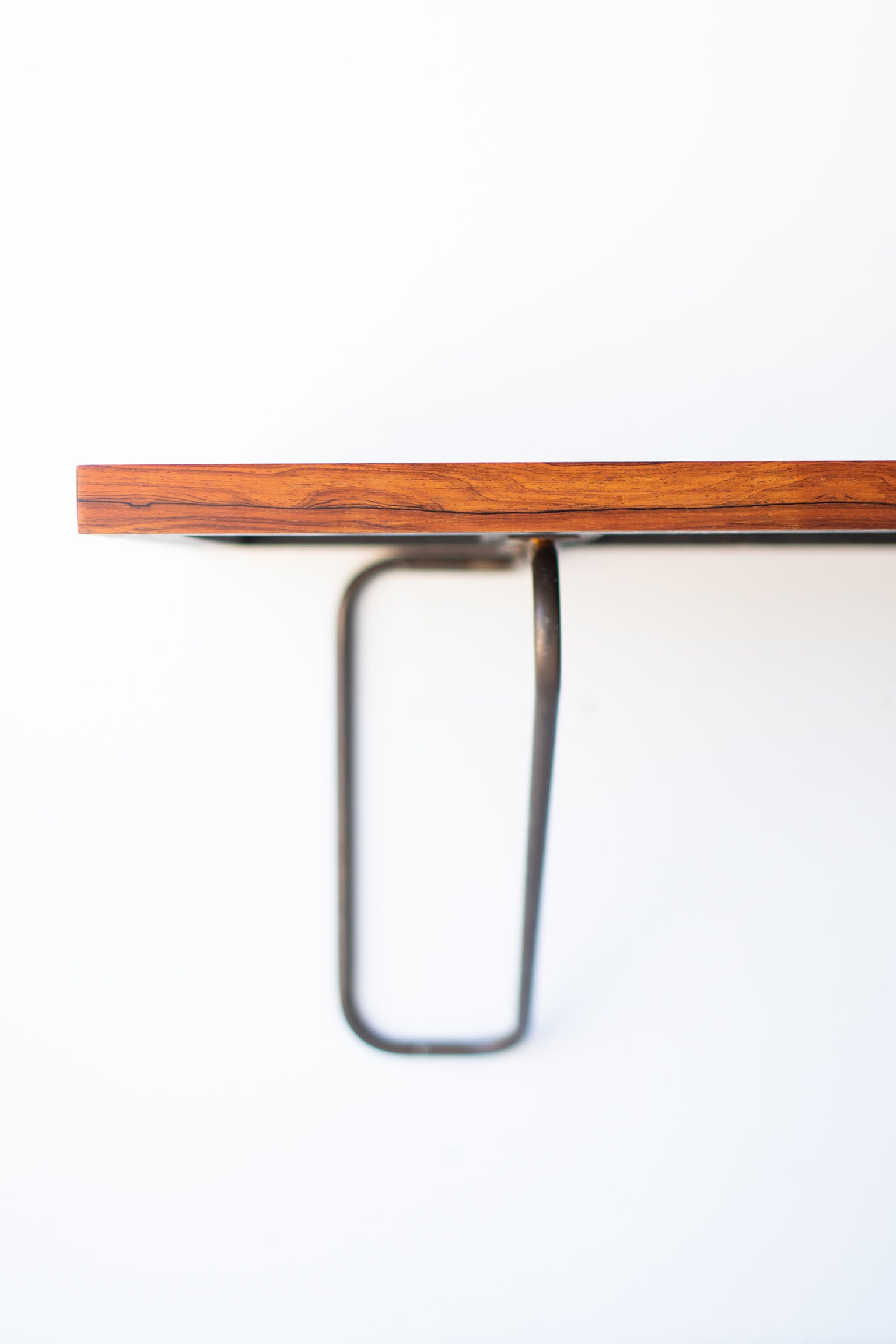 Milo Baughman Rosewood and Brass Floating Desk for Thayer Coggin