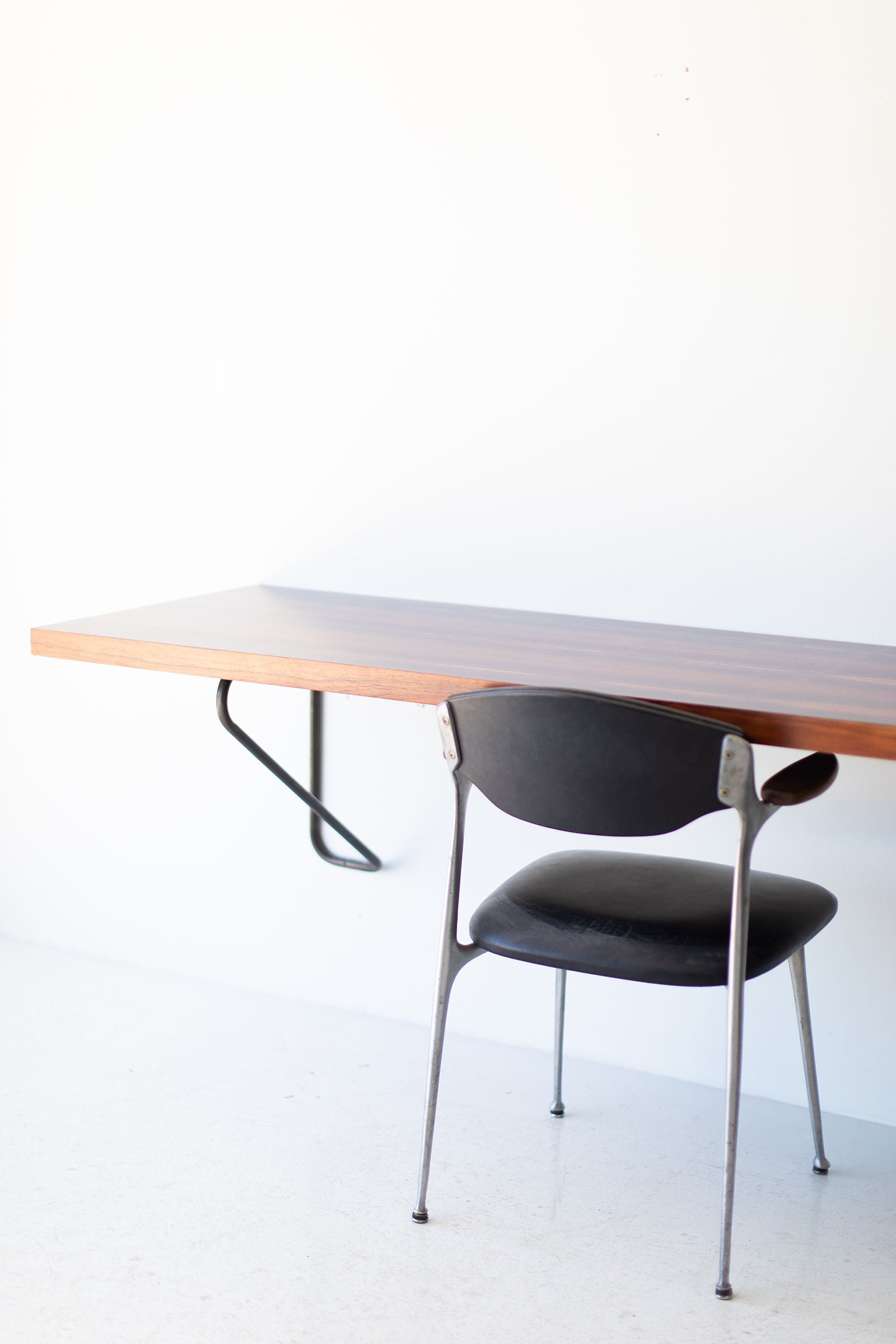 Milo Baughman Rosewood and Brass Floating Desk for Thayer Coggin