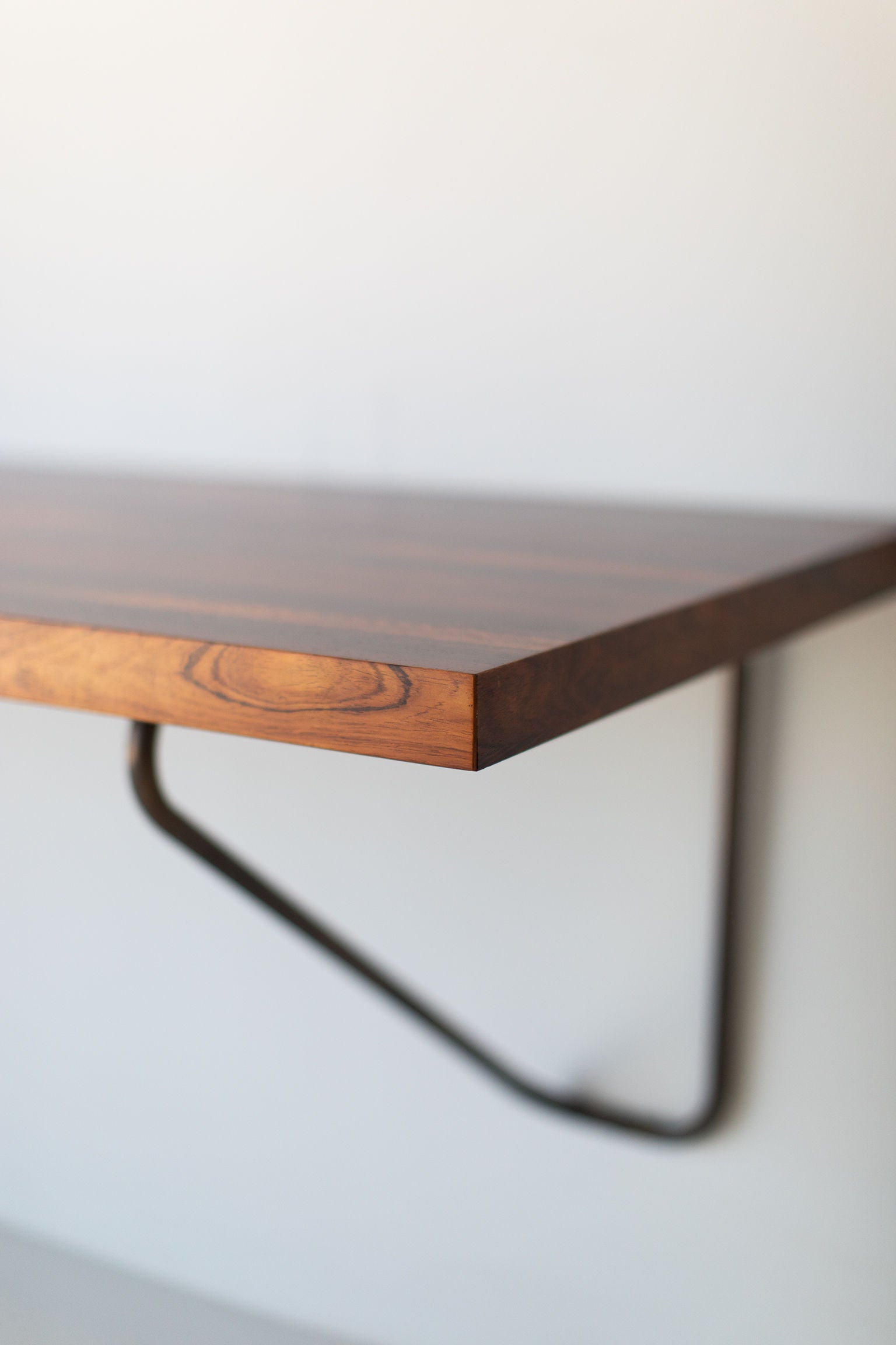 Milo Baughman Rosewood and Brass Floating Desk for Thayer Coggin