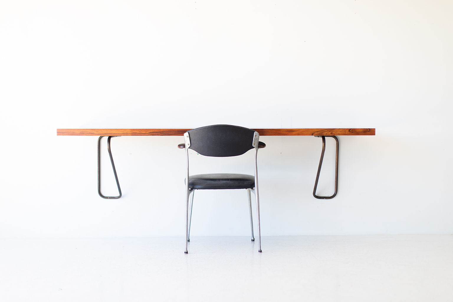 Milo Baughman Rosewood and Brass Floating Desk for Thayer Coggin