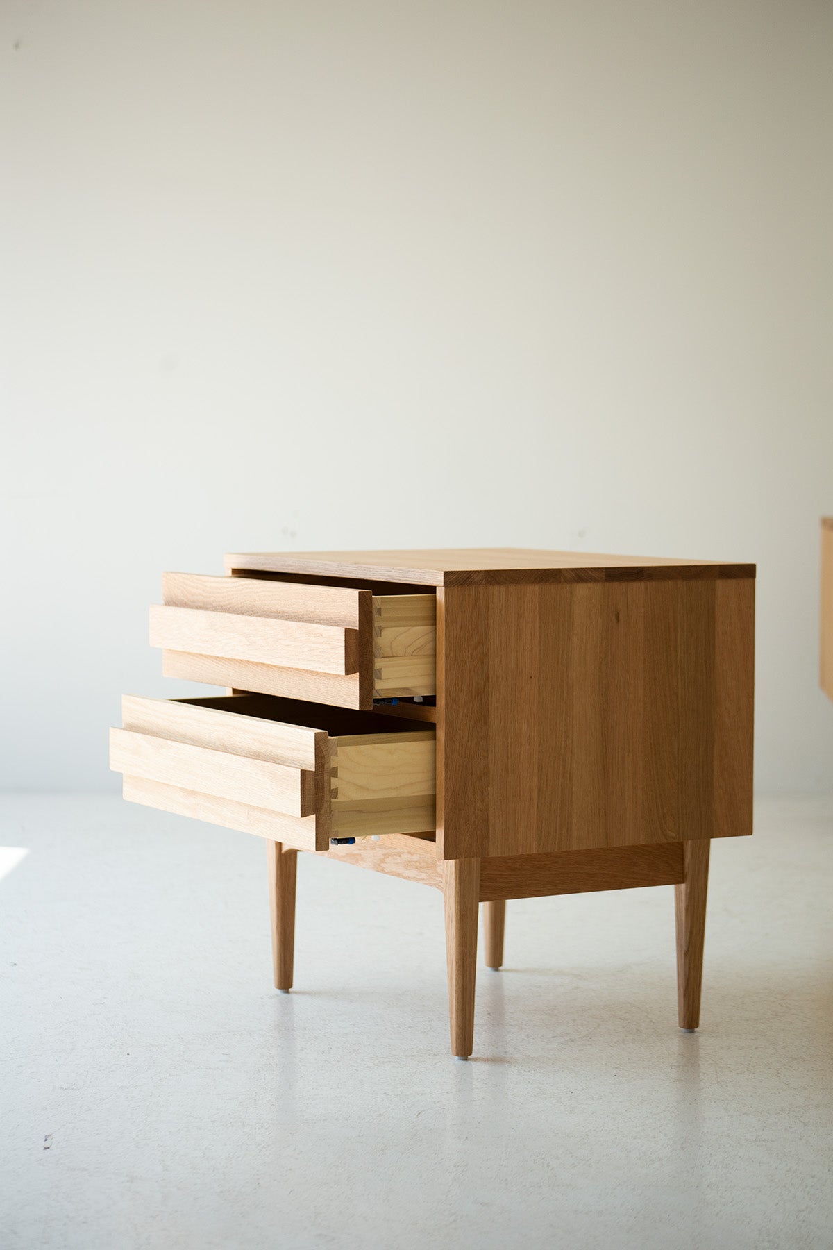 Modern Nightstand in White Oak - 3722