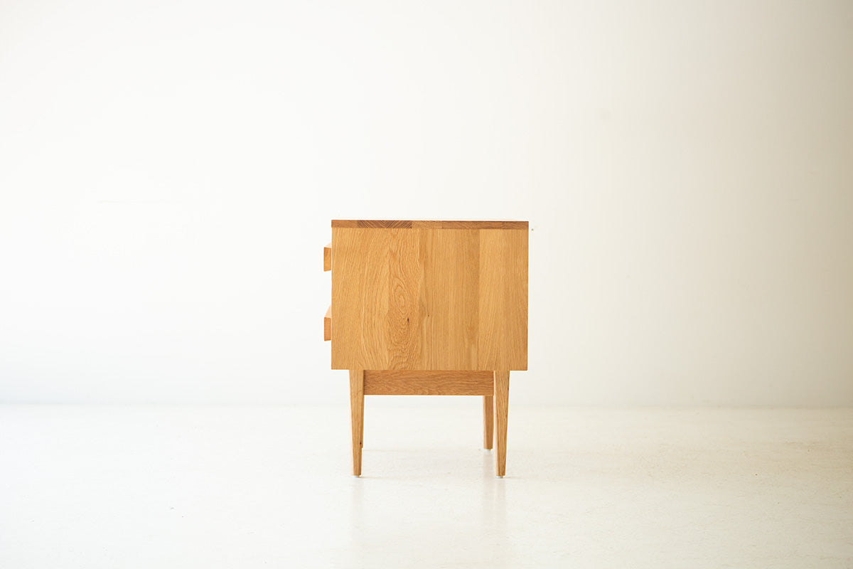 Modern Nightstand in White Oak - 3722