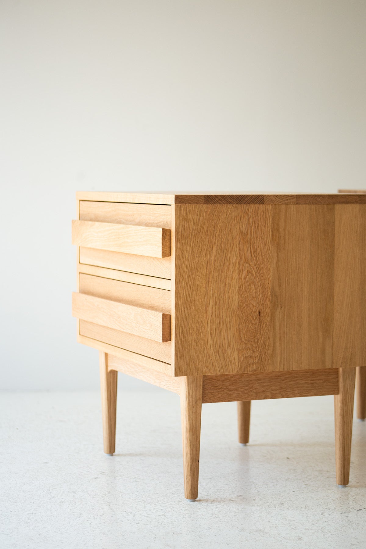 Modern Nightstand in White Oak - 3722