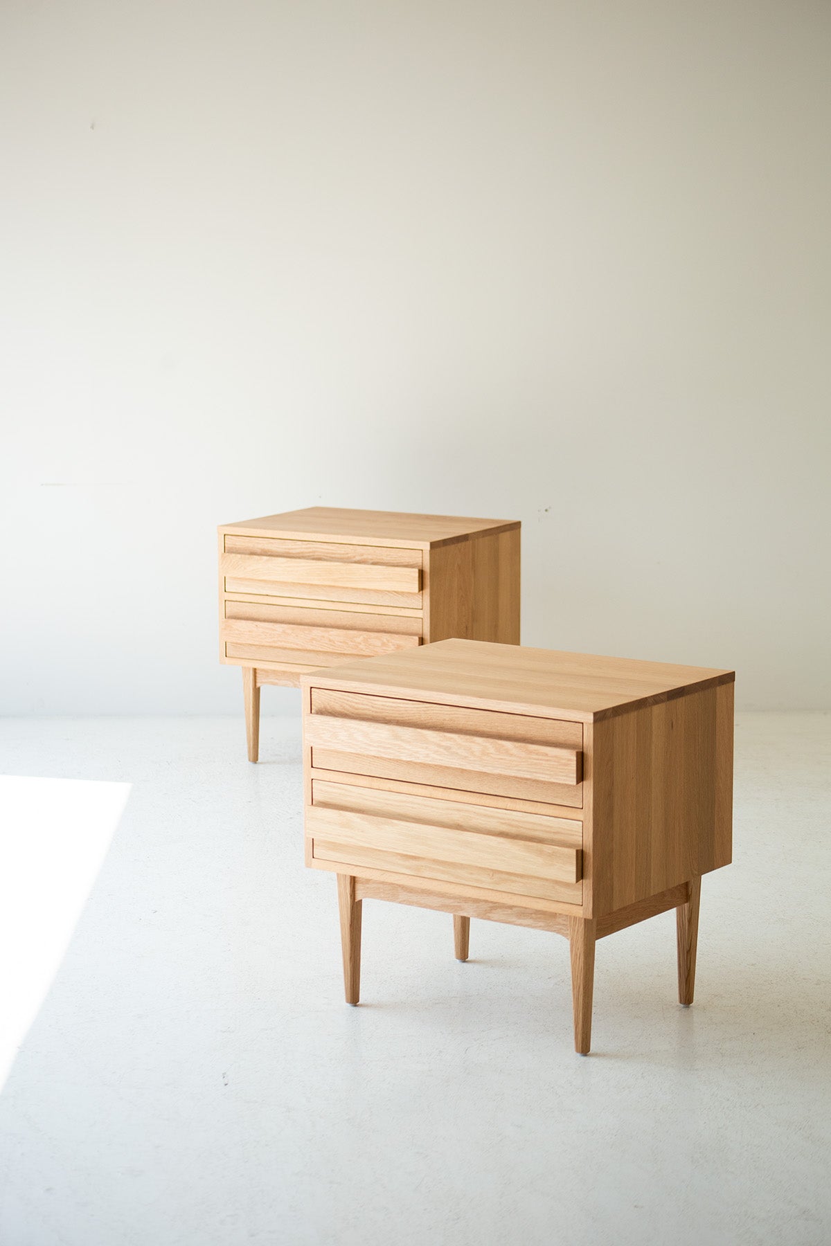 Modern Nightstand in White Oak - 3722