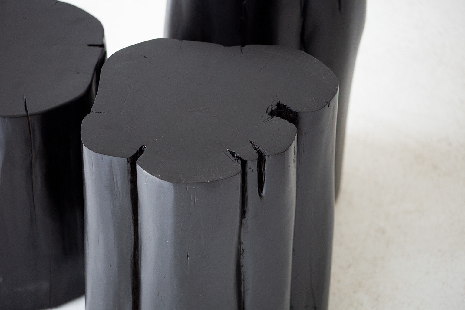 Modern Side Table / 13” Diameter Black Stump for Bertu Home