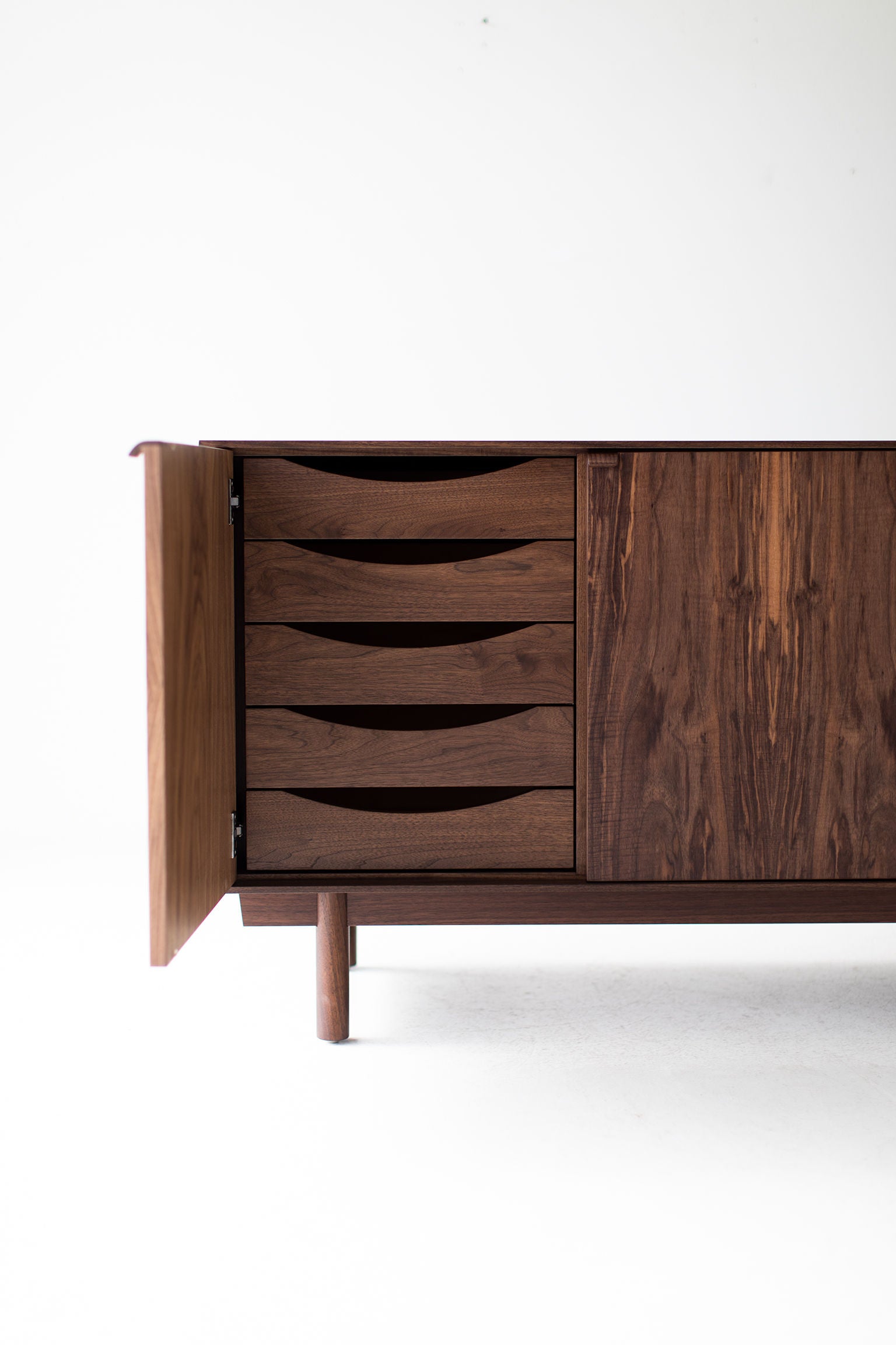 Modern Walnut Credenza: The Peabody Collection