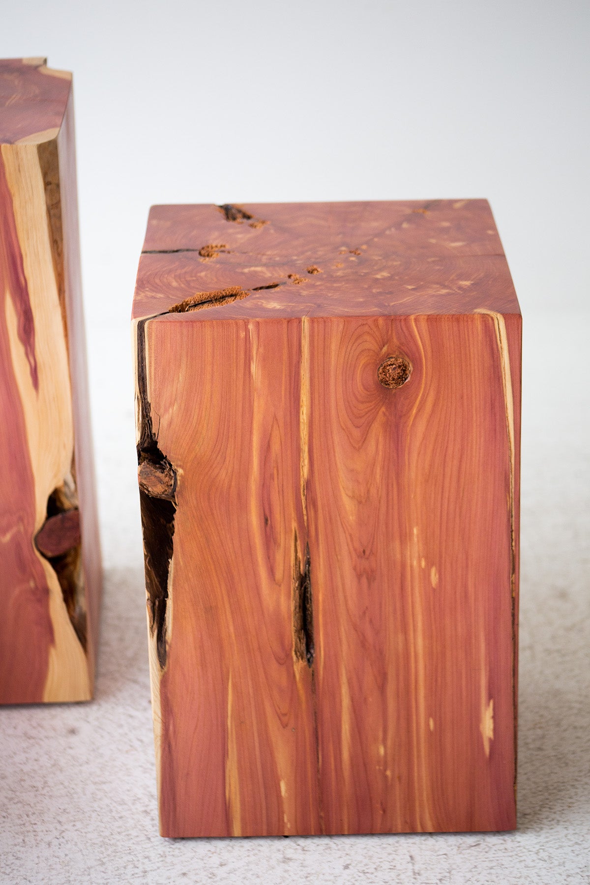 Red Cedar Stump Tables for Outdoor