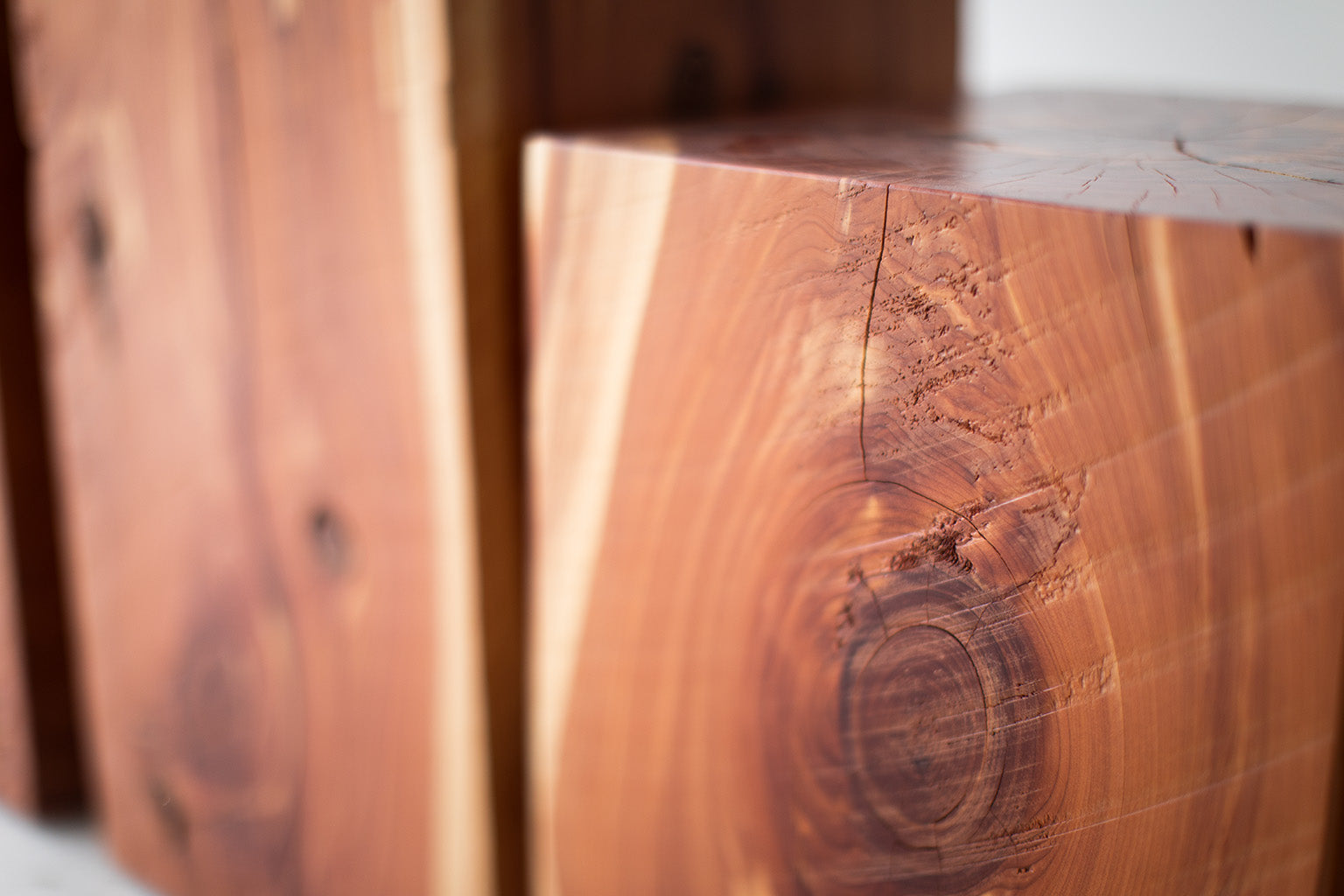 Red Cedar Stump Tables for Outdoor