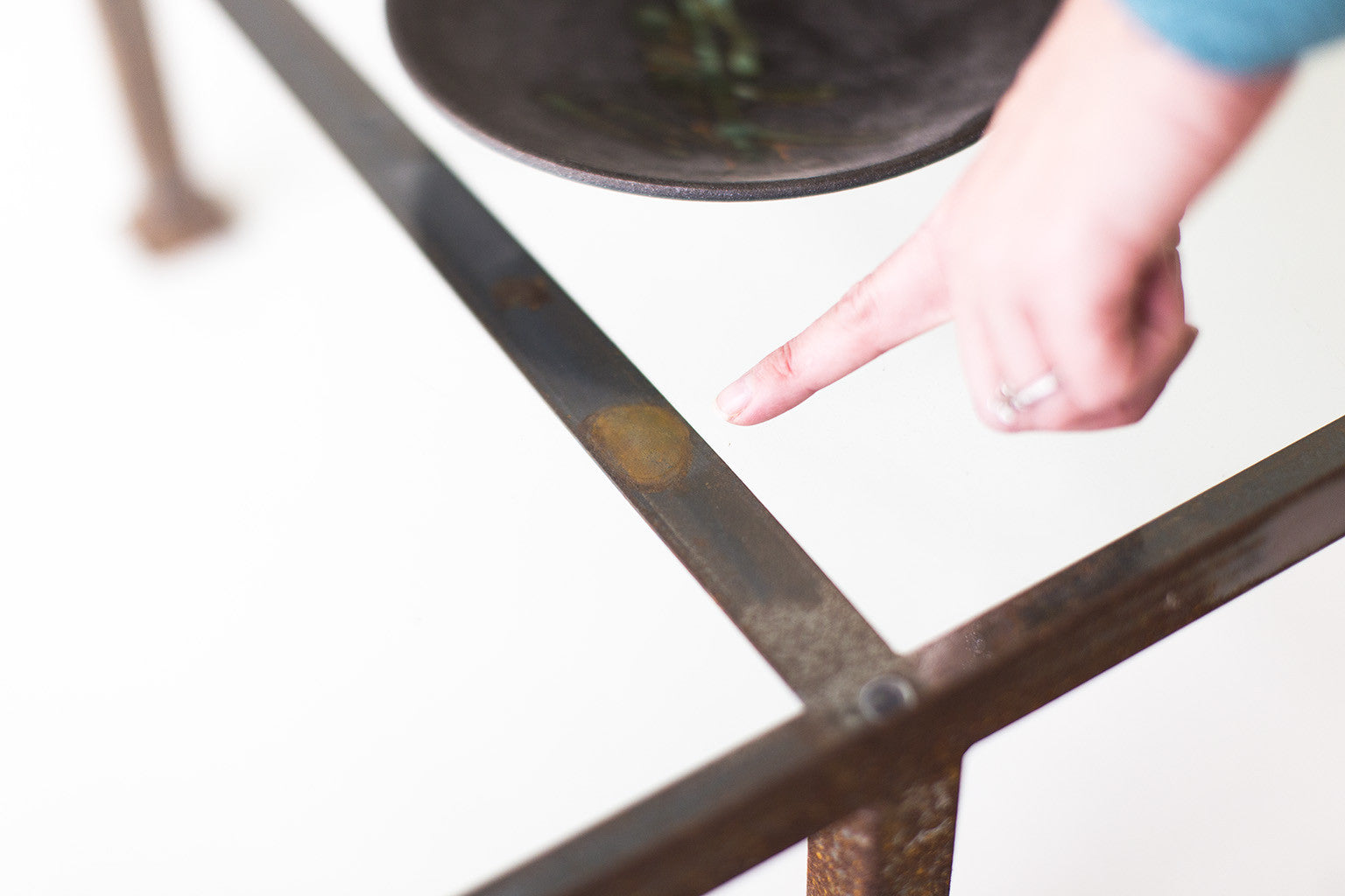 Industrial Glass and Iron Coffee Table - 01141612