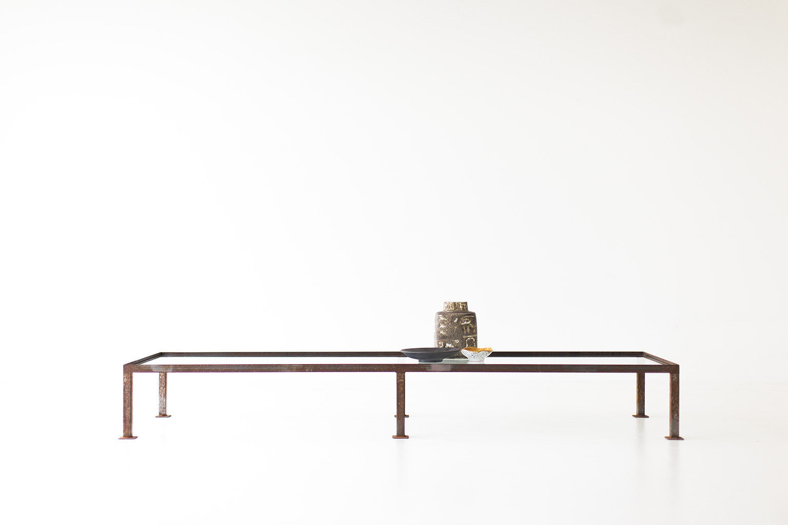 Industrial Glass and Iron Coffee Table - 01141612