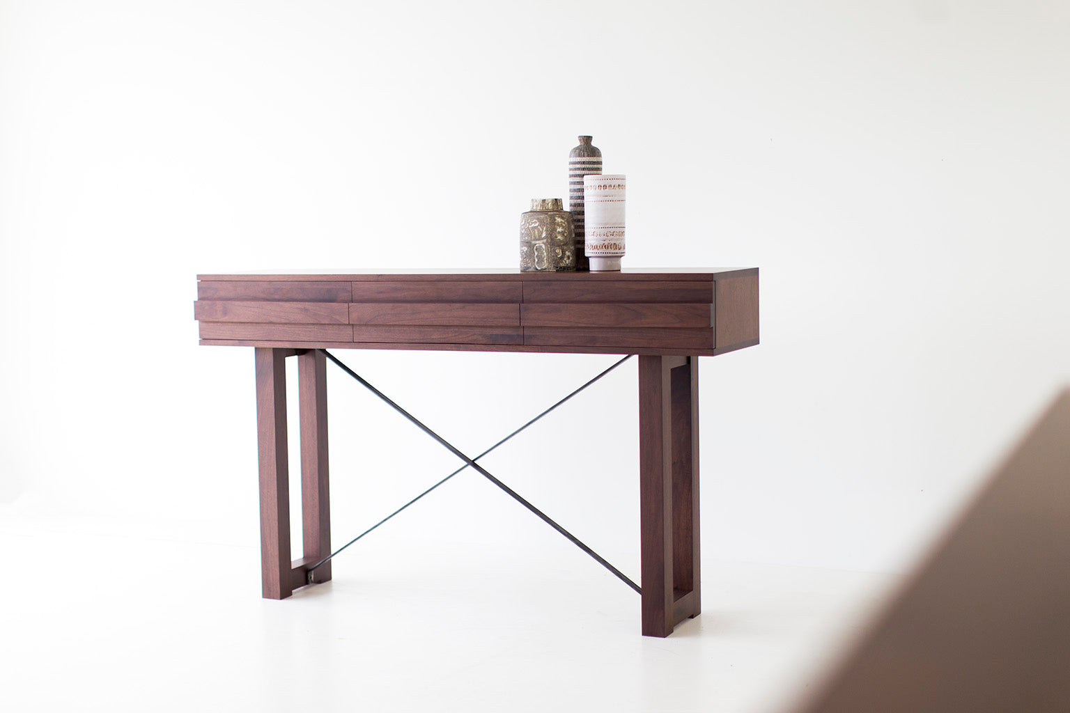 Industrial Modern Console Table with Drawers - 0216
