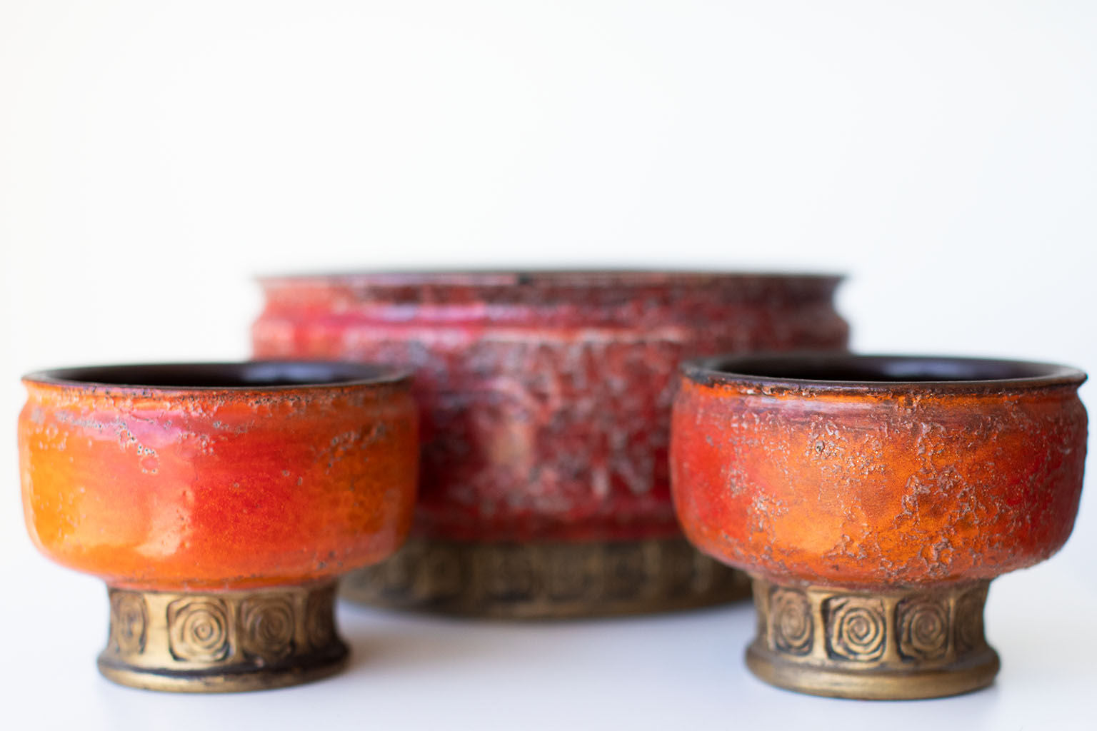 Mid Century Italian Pottery Candleholders