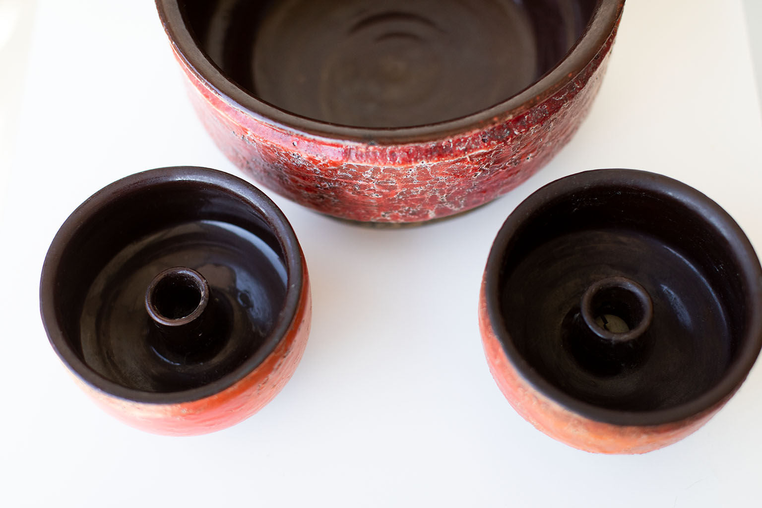 Mid Century Italian Pottery Candleholders