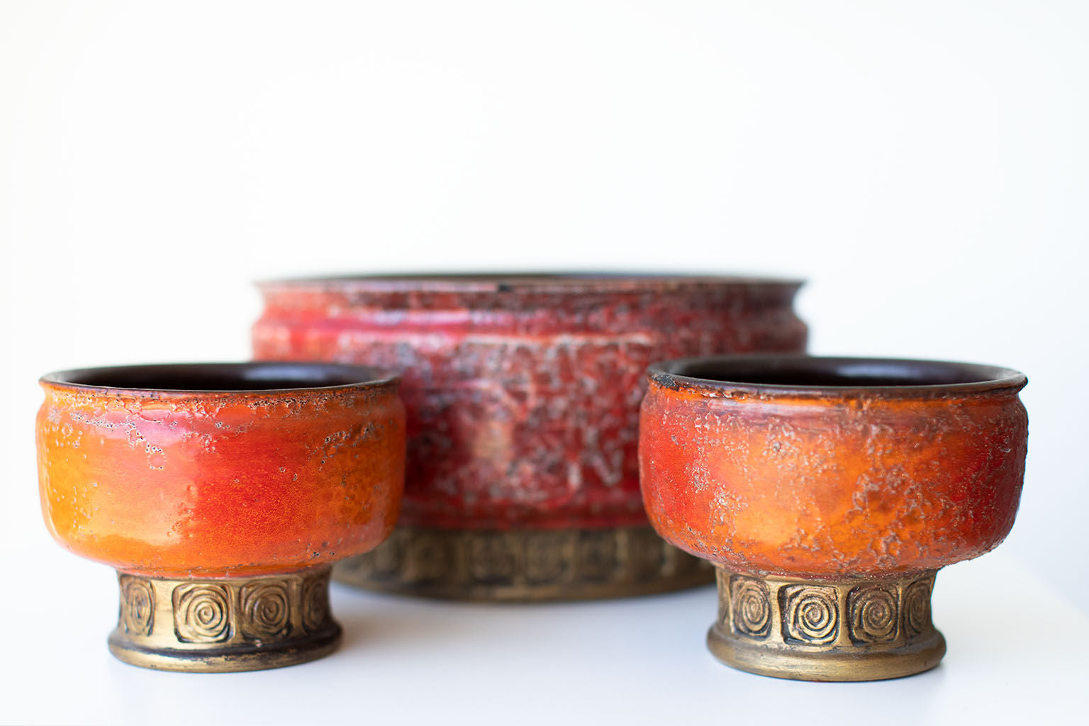 Mid Century Italian Pottery Candleholders