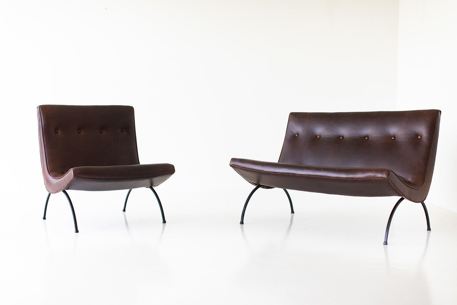 Milo Baughman Leather Scoop Lounge Chair for Thayer Coggin - 06041802
