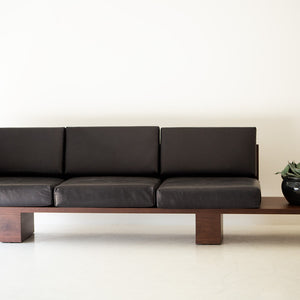 Modern Walnut Leather Sofa - The Suelo - 3022, 01