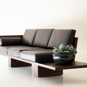Modern Walnut Leather Sofa - The Suelo - 3022, 03