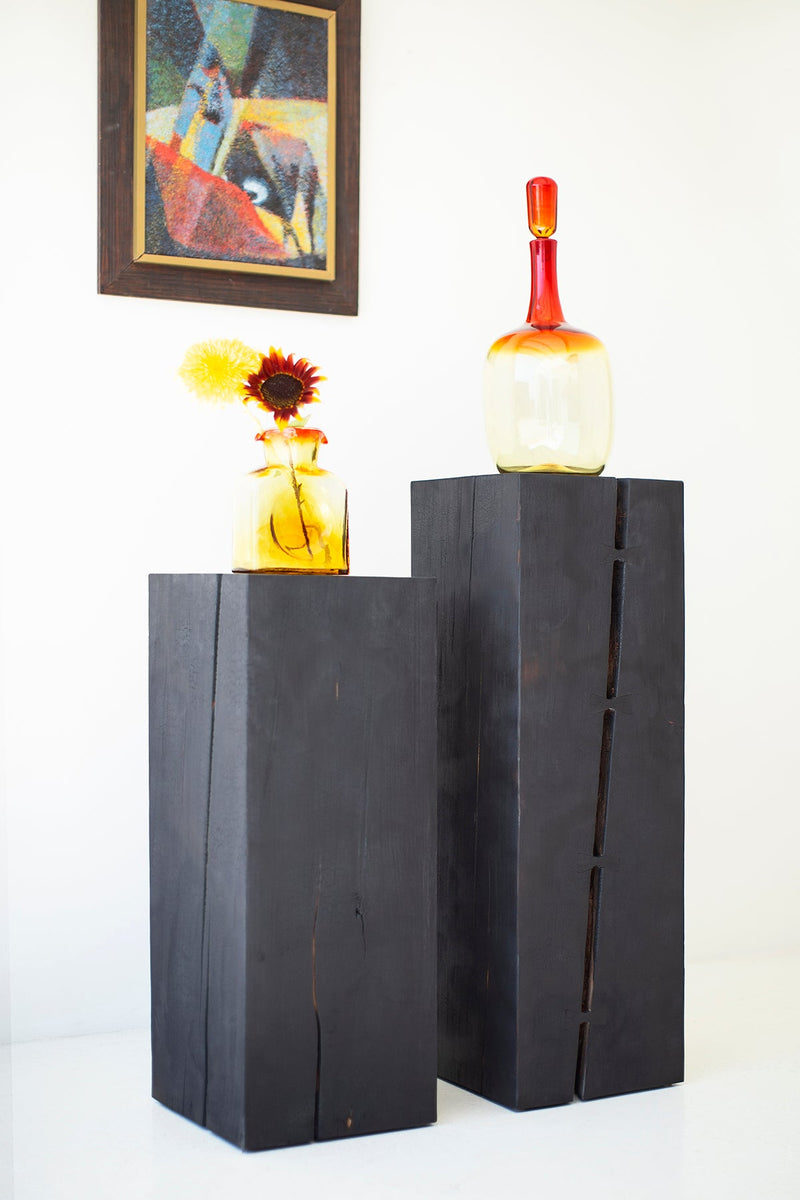 Shou sugi ban charred maple art pedestal, 36" x 12" x 12" - photo 6