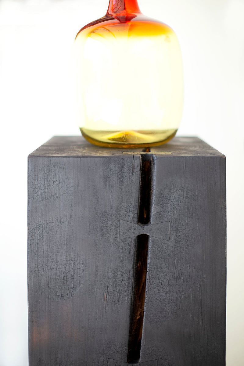 Shou sugi ban charred maple art pedestal, 36" x 12" x 12" - photo 7