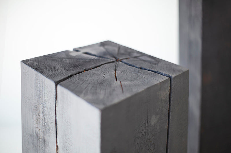 Shou sugi ban charred maple art pedestal, 36" x 12" x 12" - photo 8