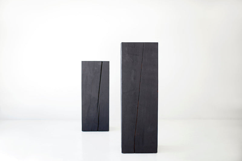 Shou sugi ban charred maple art pedestal, 36" x 12" x 12" - photo 10