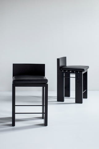 Black Chile Counter Stool Black Leather, image 7