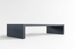 Blackened oak waterfall coffee table with mitered corners