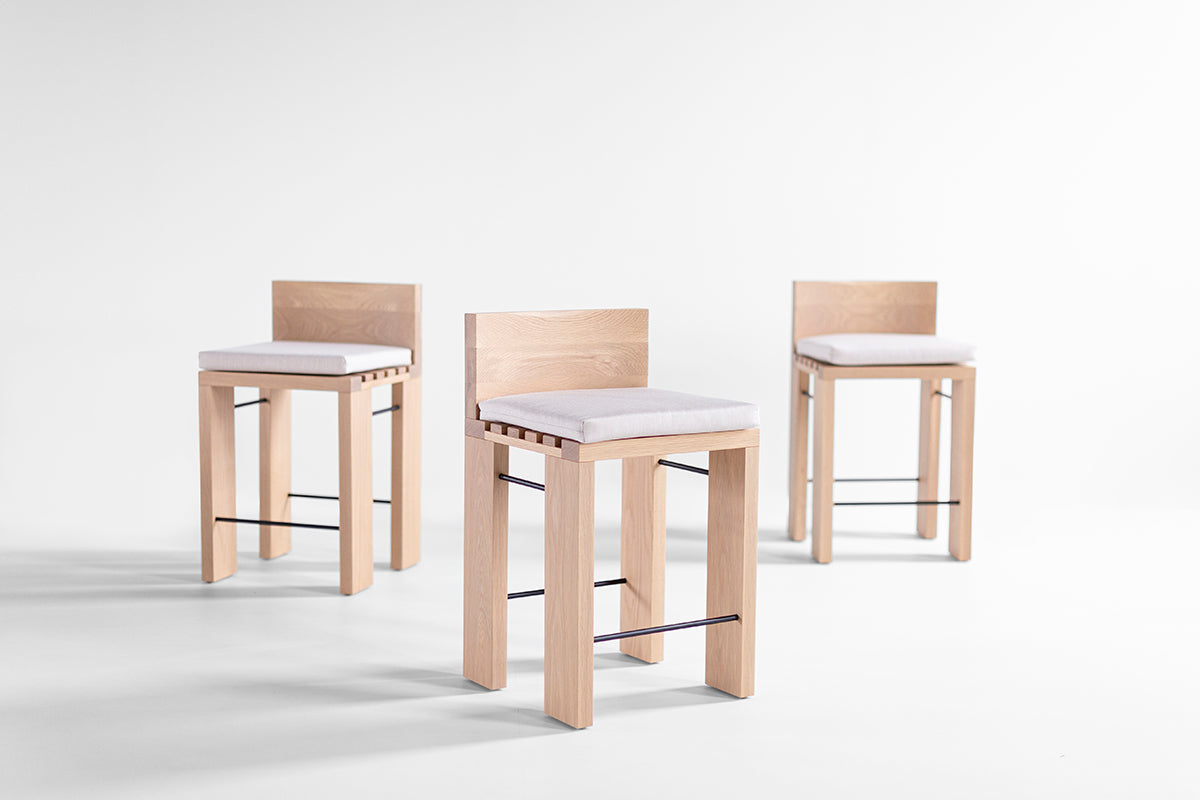 Bleached Oak Counter Stools - The Chile - 6026