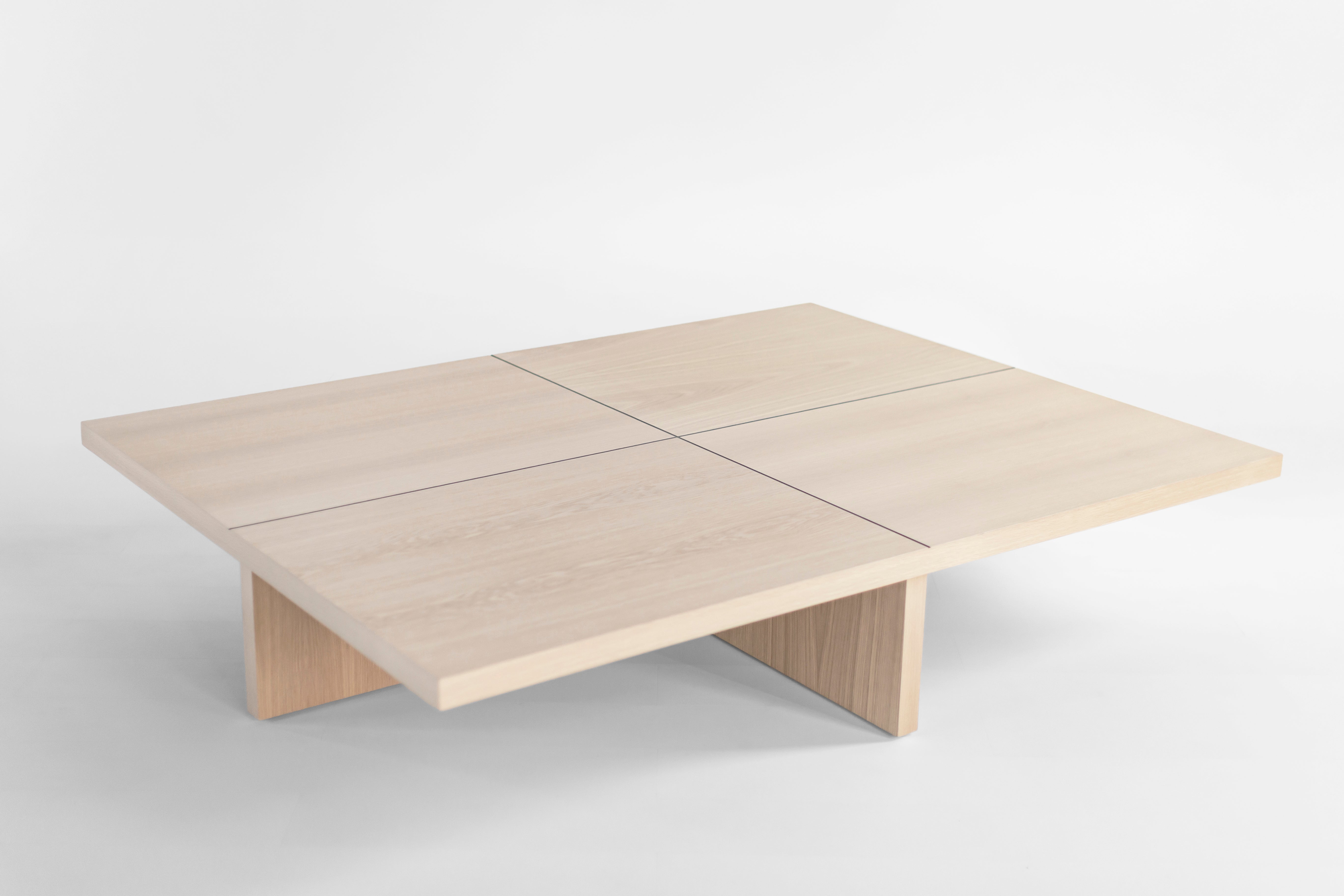 Bleached Oak Quadrant Coffee Table - 2626