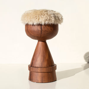 Boca Counter Stool Walnut Sheepskin Image 10