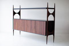 Modern luxury walnut Cambre credenza by Craft Associates®, front view