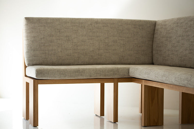 Side profile of the dining banquette