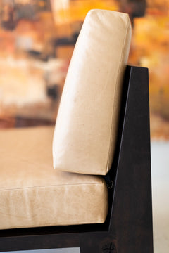 Angled view of the modern Chile side chair