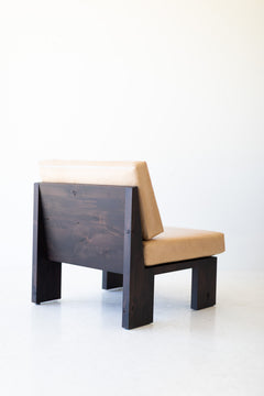 Modern Chile side chair shown from a low angle
