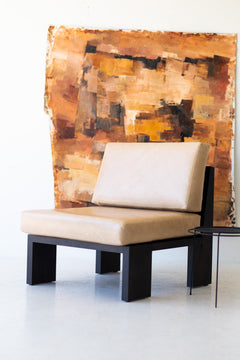 Close-up of the chair's solid wood legs