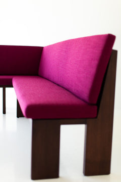 Side angle of the Chile banquette showing the corner seating shape