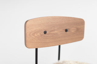 Cicely Bar Stool Backrest White Oak Sheepskin, image 8
