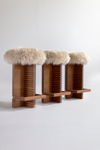 Cicely Counter Stool Caramel Sheepskin, image 3